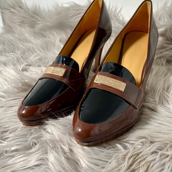 COACH Garnet Patent Pumps in Merlot and Black: GORGEOUS! - Picture 3 of 7